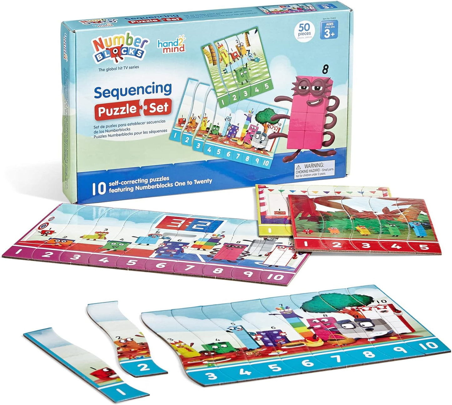 Numberblocks - Juego de rompecabezas de secuenciación, tarjetas de secuencia, juegos de matemáticas para niños de 3 a 5 años