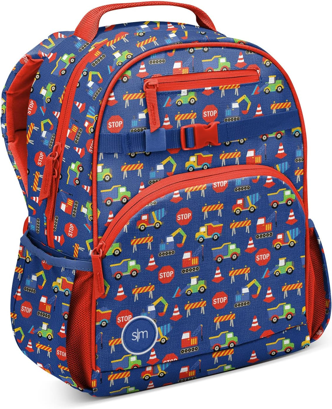 Simple Modern Fletcher - Mochila para niños Camiones 15" Pulgadas 