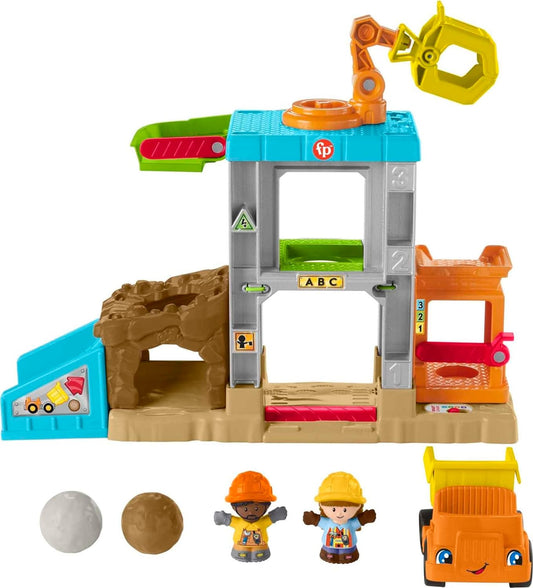 Fisher-Price Little People - Juguete de aprendizaje para niños pequeños, juego de construcción con camión volquete