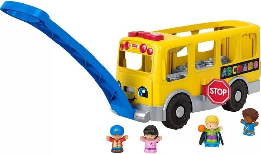 Fisher-Price Little People - Juguete de aprendizaje, vehículo musical de autobús amarillo grande