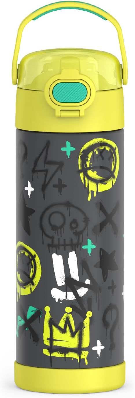 THERMOS FUNTAINER - Botella aislada al vacío de acero inoxidable de 16 onzas