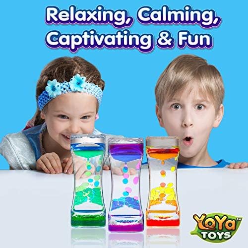 Calmante Liquid Motion Bubbler – Paquete de 3 – Juguetes para niños y adultos – Temporizador de reloj de arena