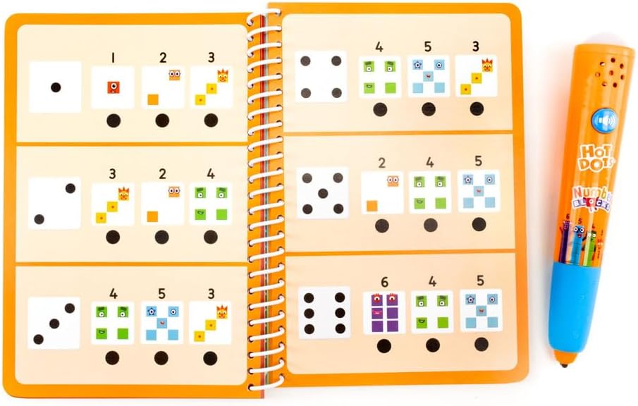 Educational Insights Hot Dots Numberblocks - Libro de trabajo números del 1 al 10 con bolígrafo interactivo, más de 75 actividades