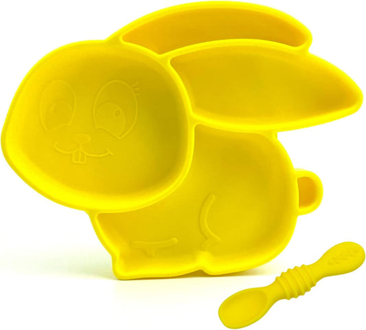 Plato de silicona para bebé con succión