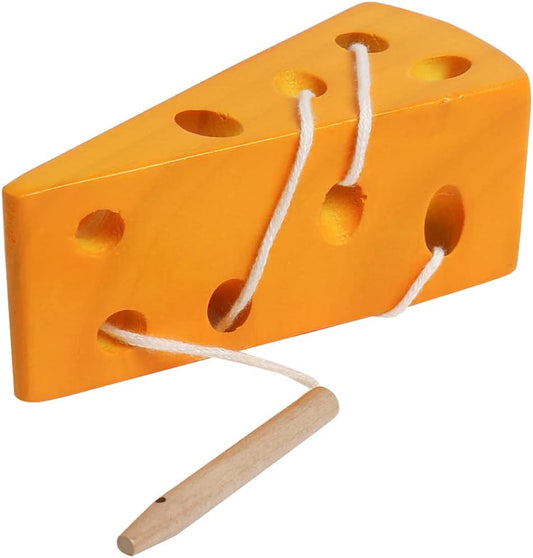 Montessori - Juguete de madera con cordones