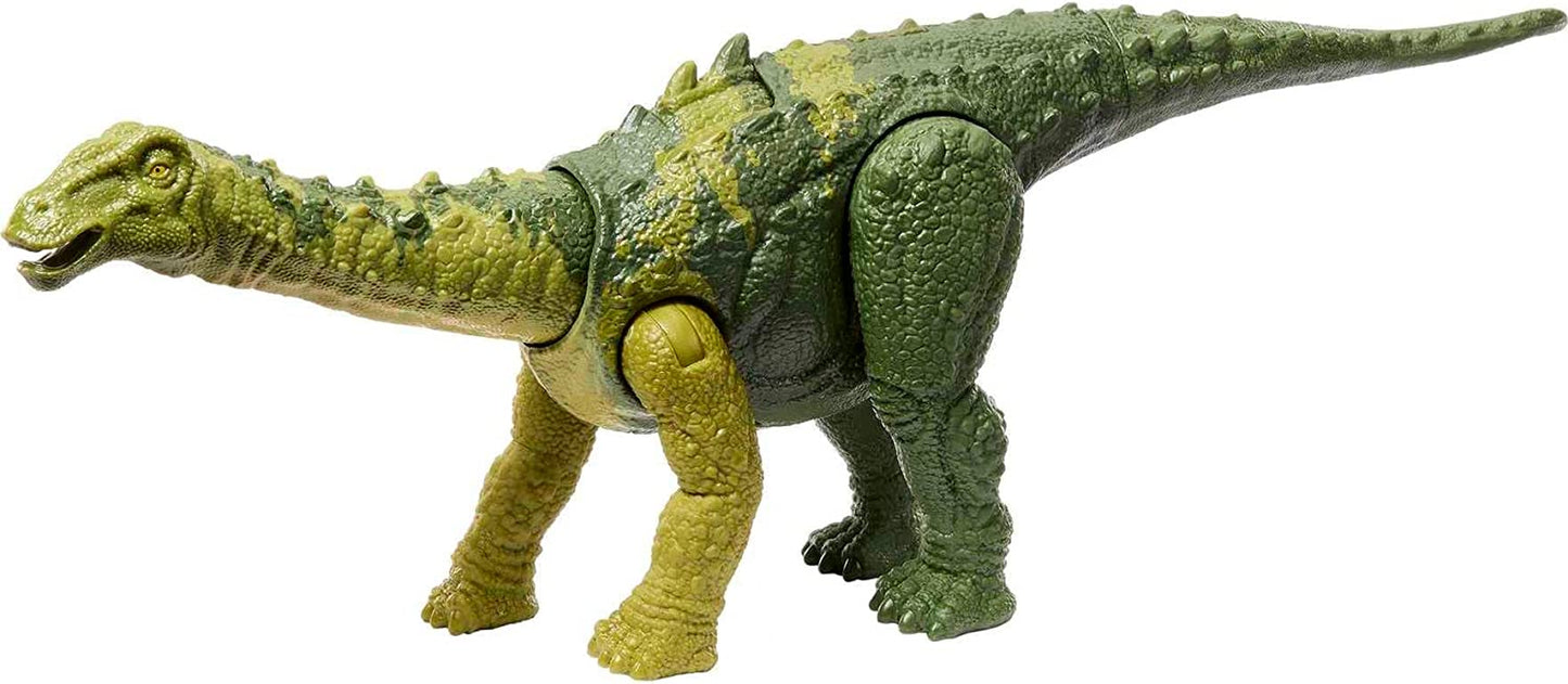 Mattel Jurassic World Wild Roar - Juguete de dinosaurio con sonido y movimiento de ataque, figura de acción de Nigersaurus