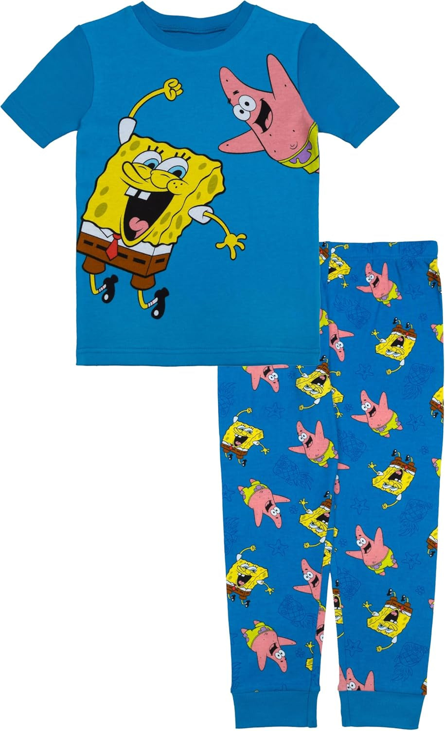  Bob Esponja Conjunto de pijama ajustado de 2 piezas 