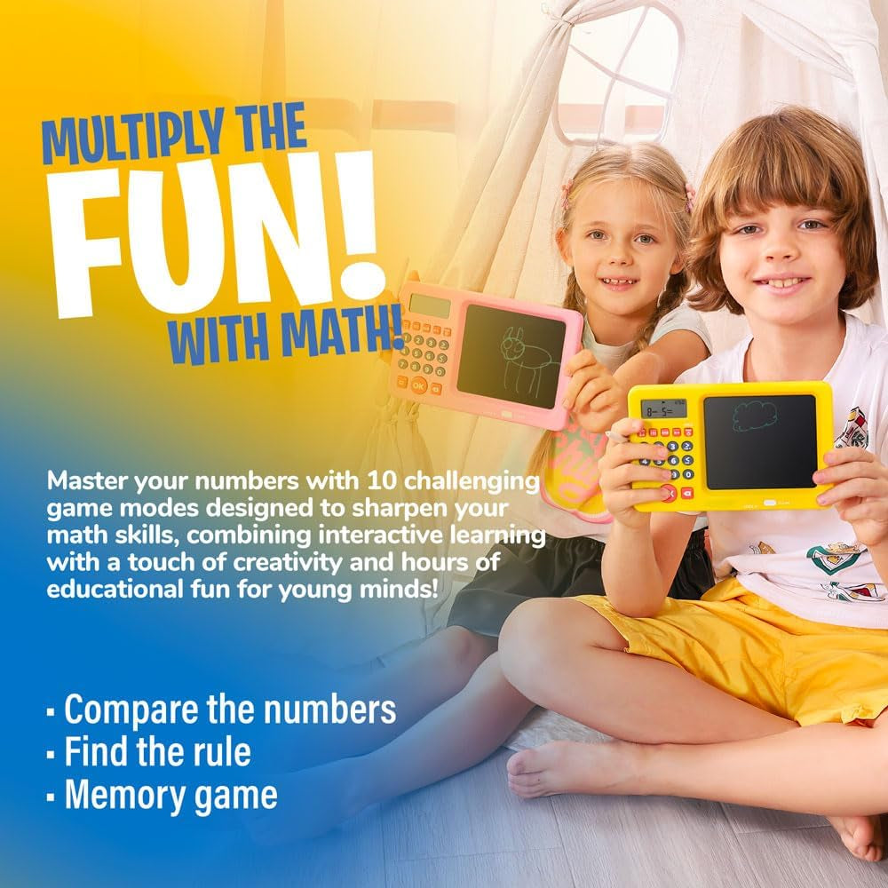 Juego electrónico interactivo de matemáticas con bloc de bocetos, juegos educativos de aprendizaje de matemáticas para niños: suma, resta, multiplicación, división