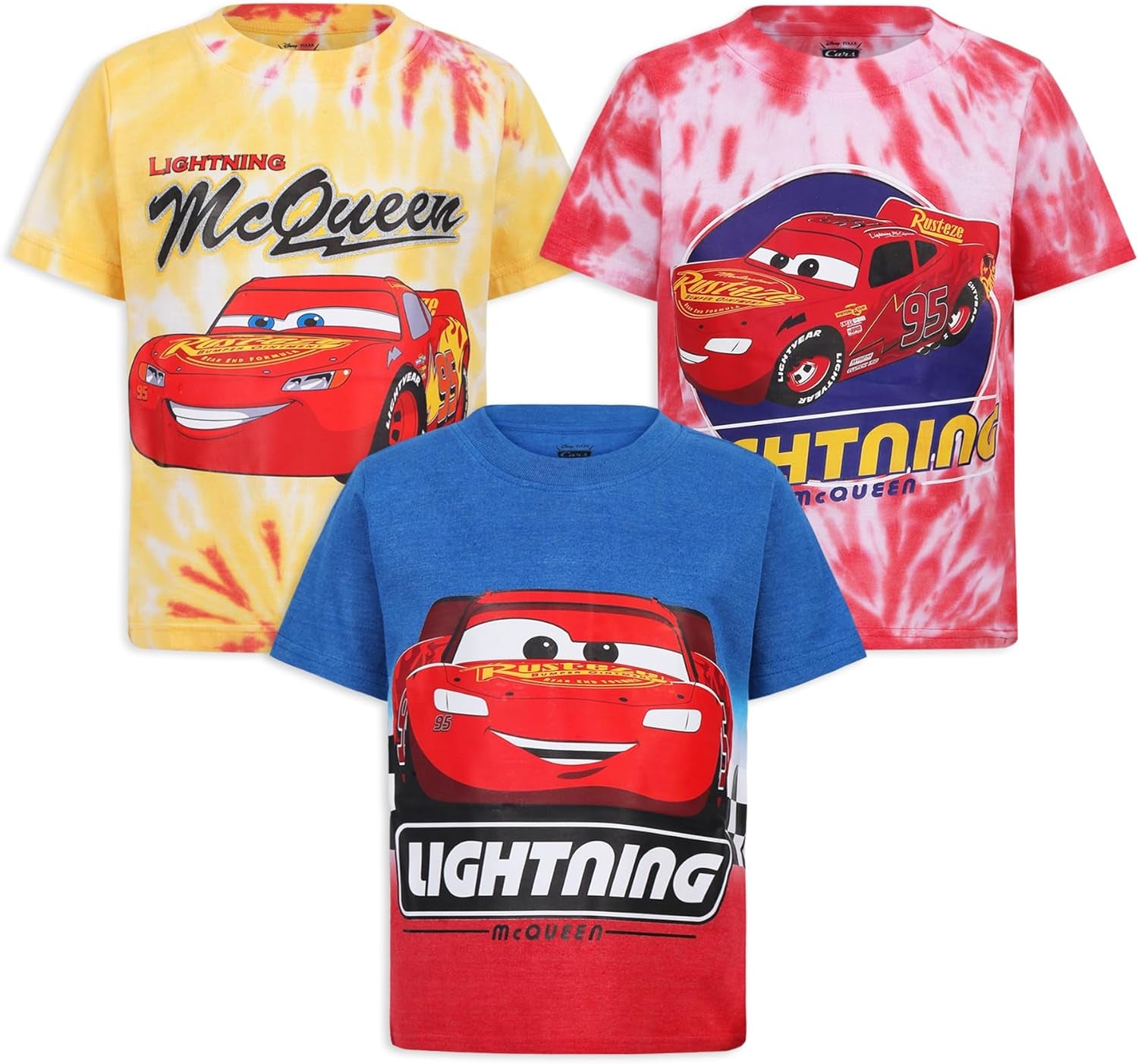 Disney Cars - Paquete de 3 camisetas 