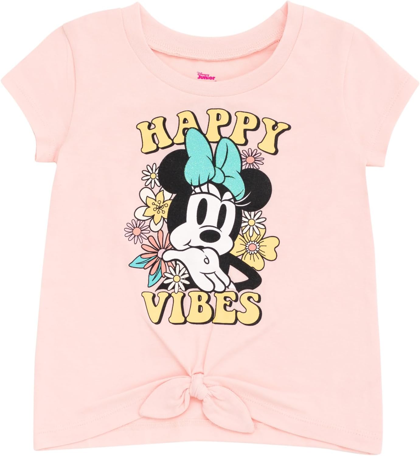 Disney Minnie Mouse - Conjunto de camiseta floral arcoíris y pantalones cortos