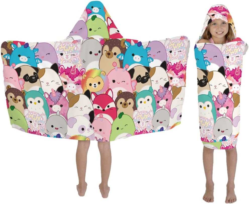 Squishmallows - Toalla de rizo de algodón suave con capucha