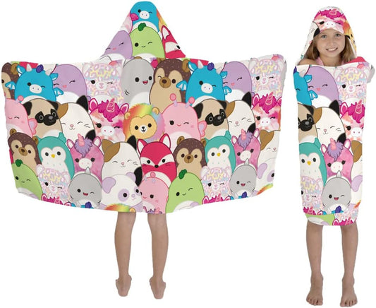 Squishmallows - Toalla de rizo de algodón suave con capucha
