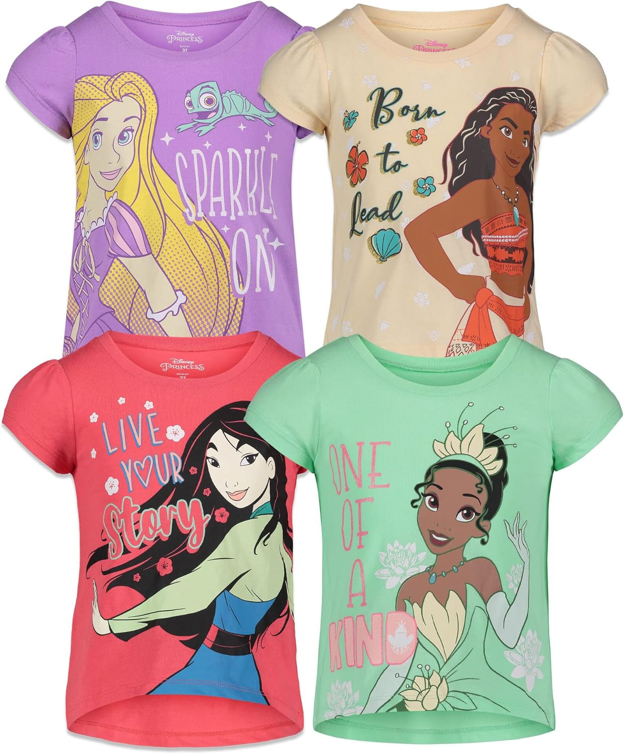 Disney Princess Paquete de 4 camisetas