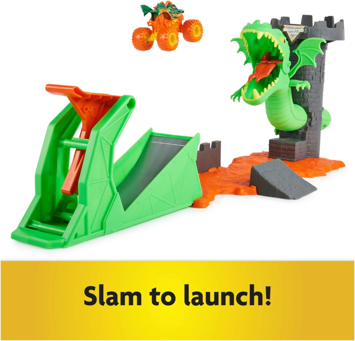 Monster Jam - Juego de dragón de duelo con exclusivo camión monstruo dragón a escala 1:64