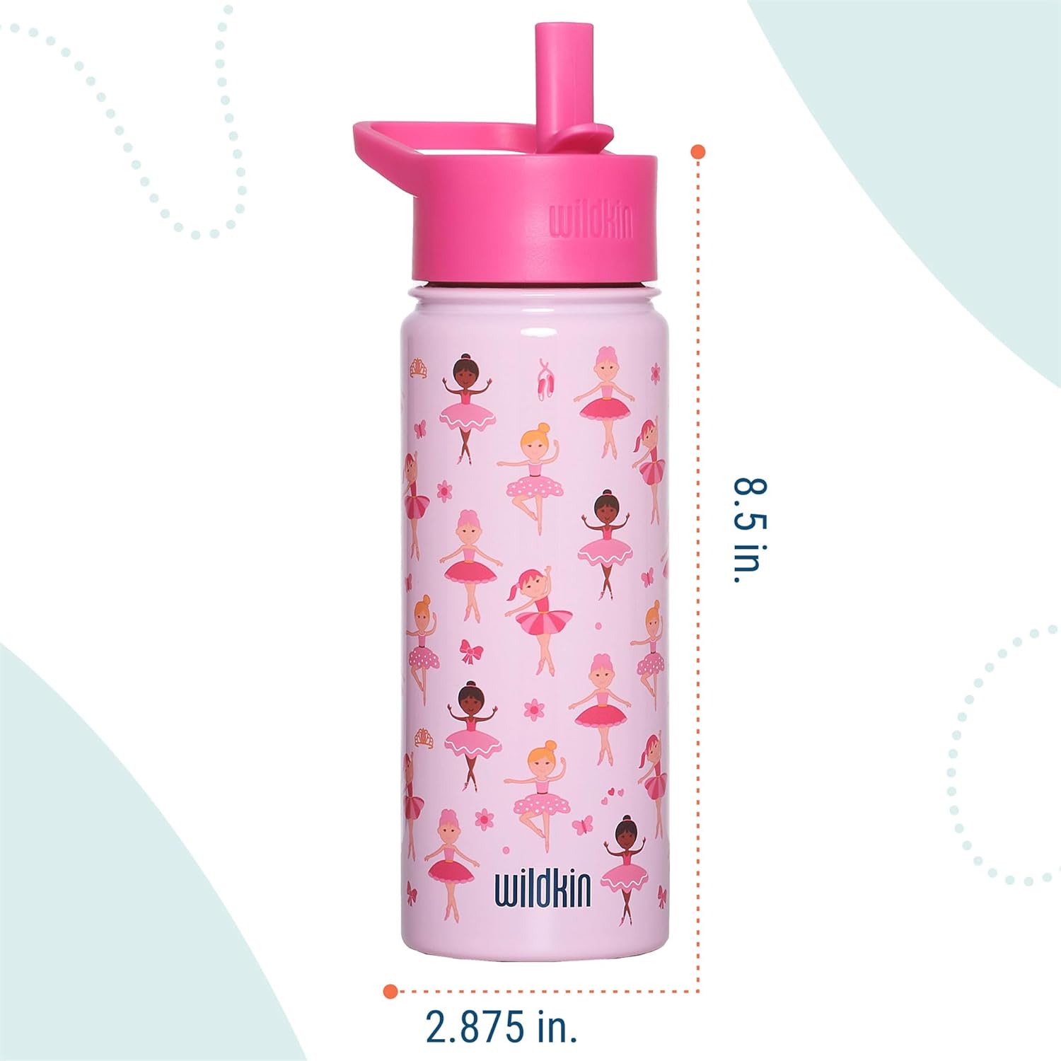 Wildkin Botella de agua reutilizable de acero inoxidable Bailarina 