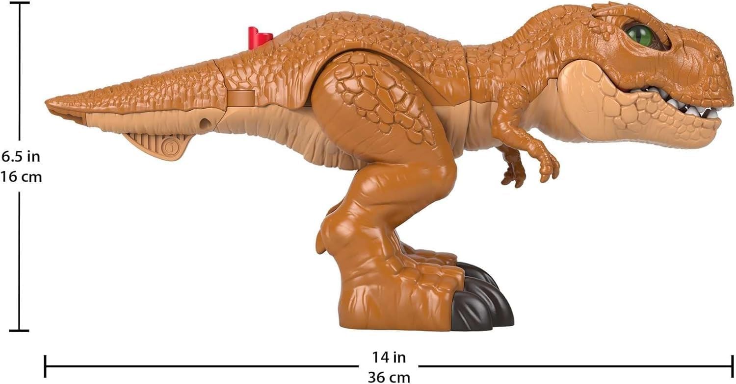 Fisher-Price Imaginext Jurassic World - Figura de dinosaurio Thrashin' Action T. rex con acción de morder