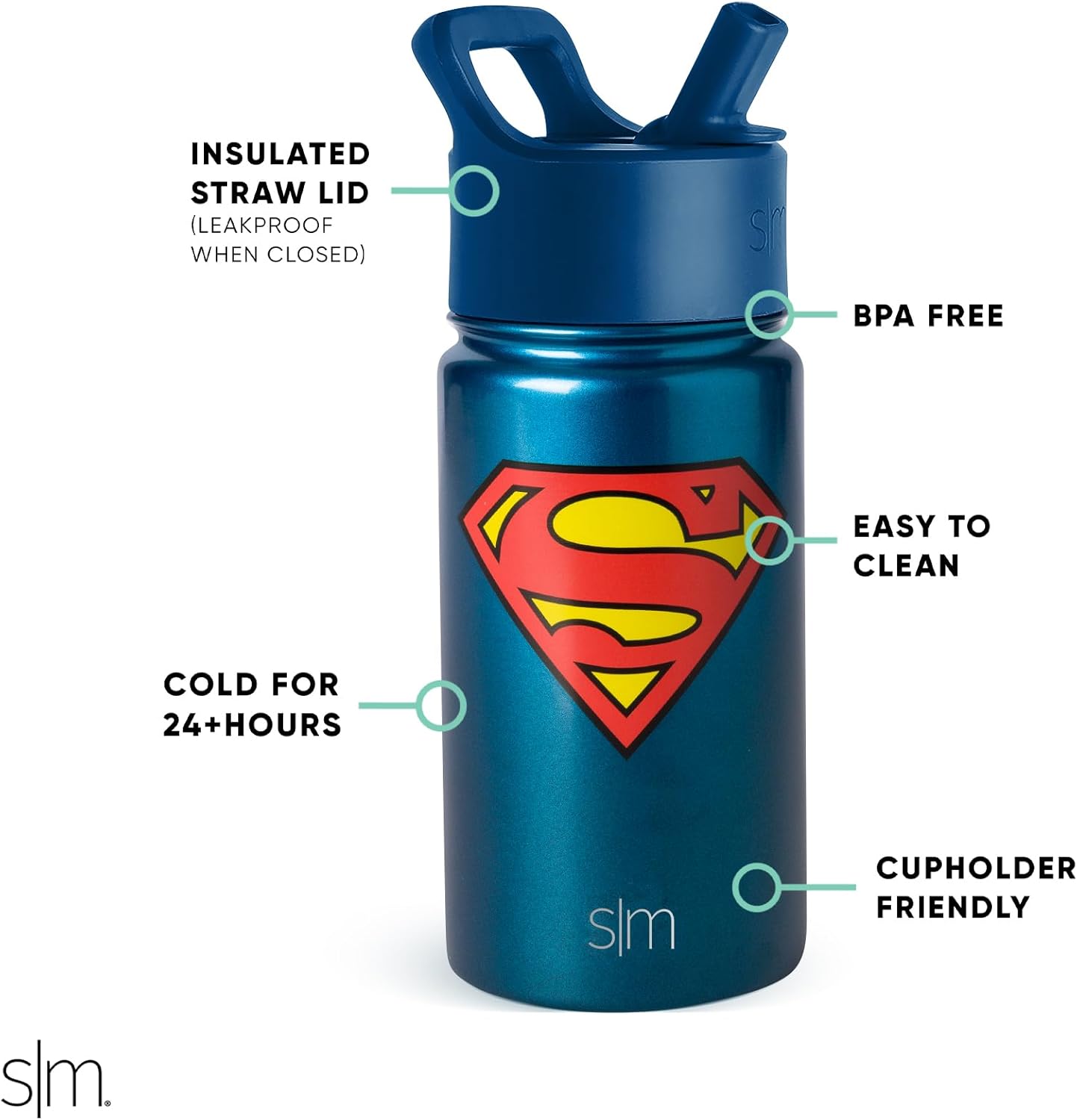 Simple Modern - Botella de agua acero inoxidable Superman