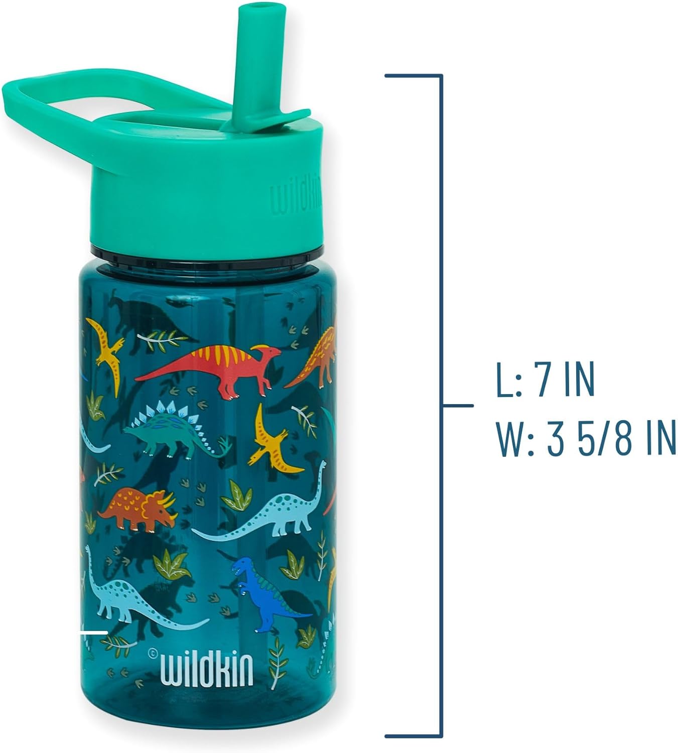 Wildkin Botella de agua de plástico dinosaurios 