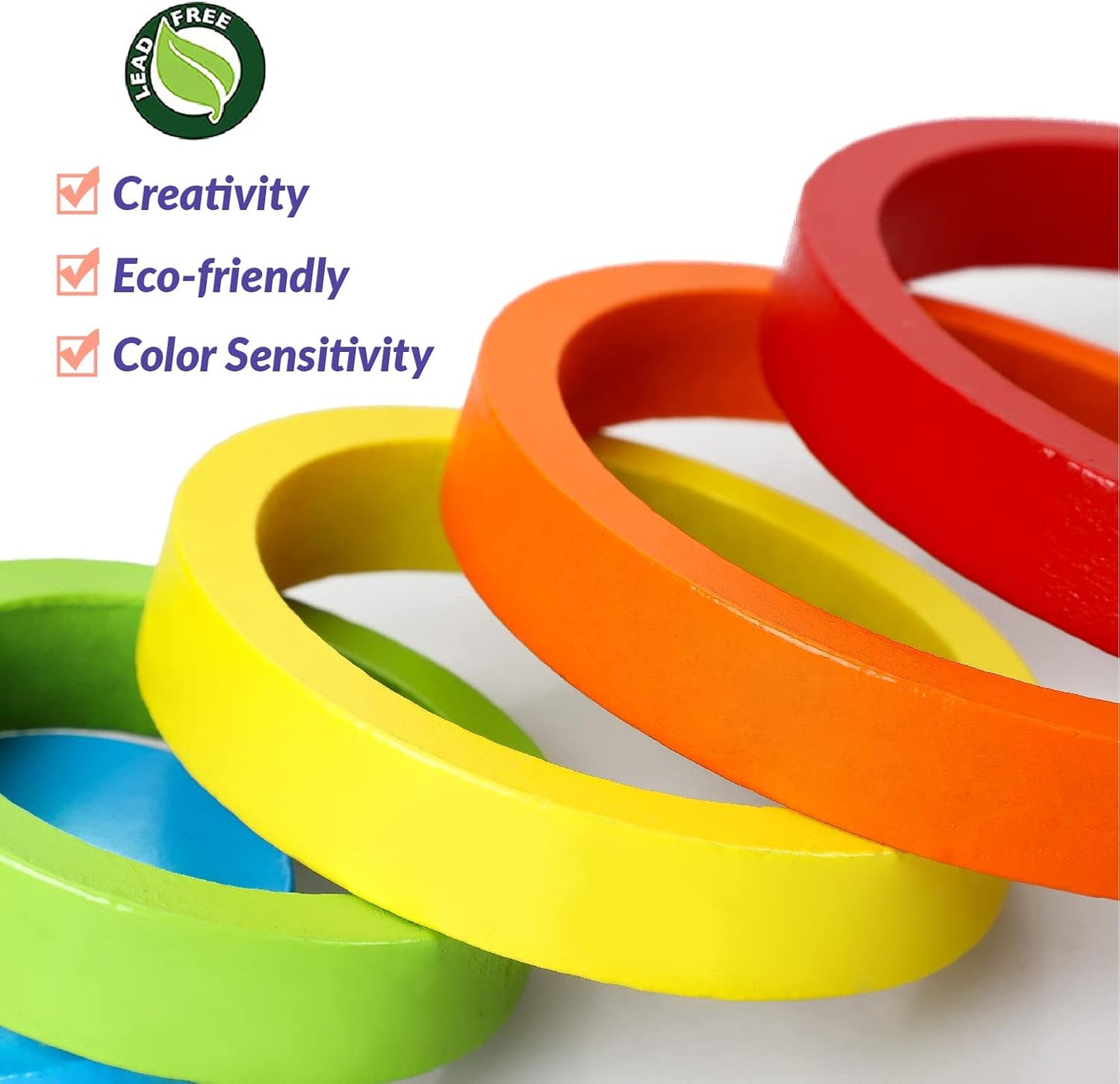 Juguete apilable de madera arco iris Montessori