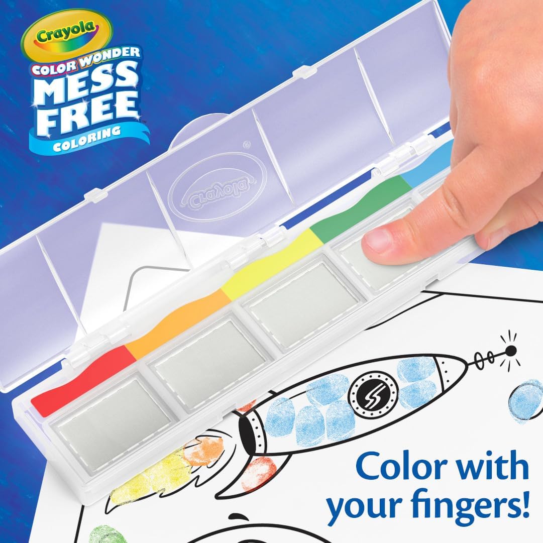 Crayola Color Wonder - Juego de actividades de pintura de tinta de huellas dactilares sin ensuciar