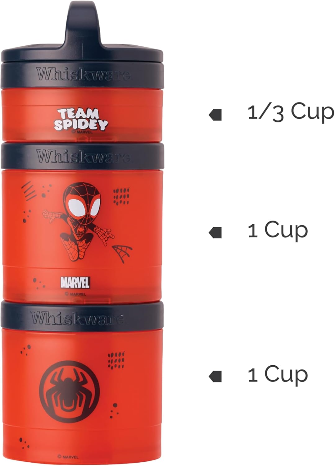 Whiskware Spiderman - Contenedores apilables para aperitivos Spidey