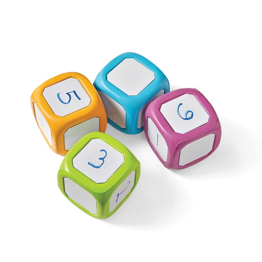 hand2mind Dados pequeños de plástico para escribir y limpiar