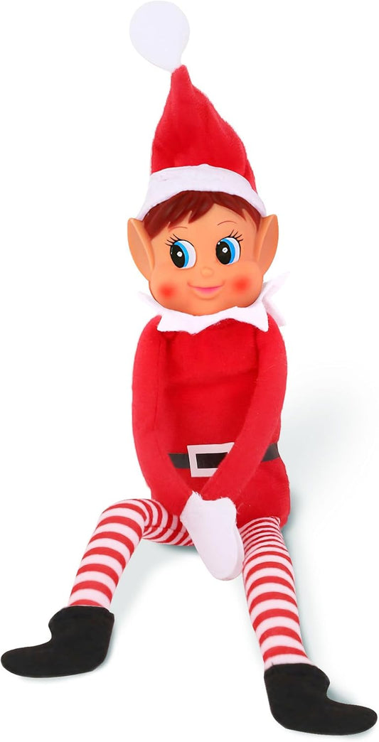 Juguete de peluche de elfette de Navidad largo y travieso, 12 pulgadas