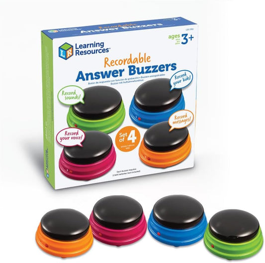 Learning Resources  Zumbadores de respuesta grabables – Juego de 4