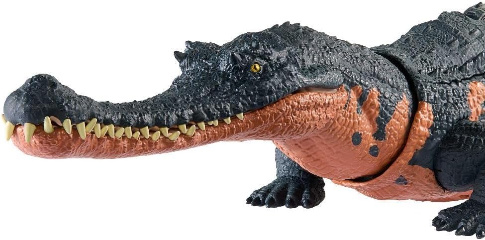 Mattel Jurassic World - Figura de dinosaurio Gryposuchus Wild Roar con sonido de rugido