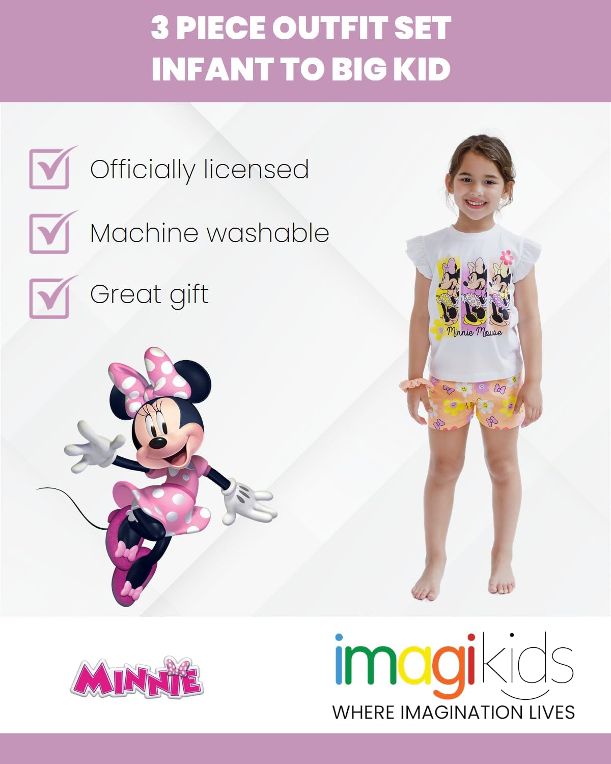 Disney Minnie Mouse - Conjunto de 3 piezas