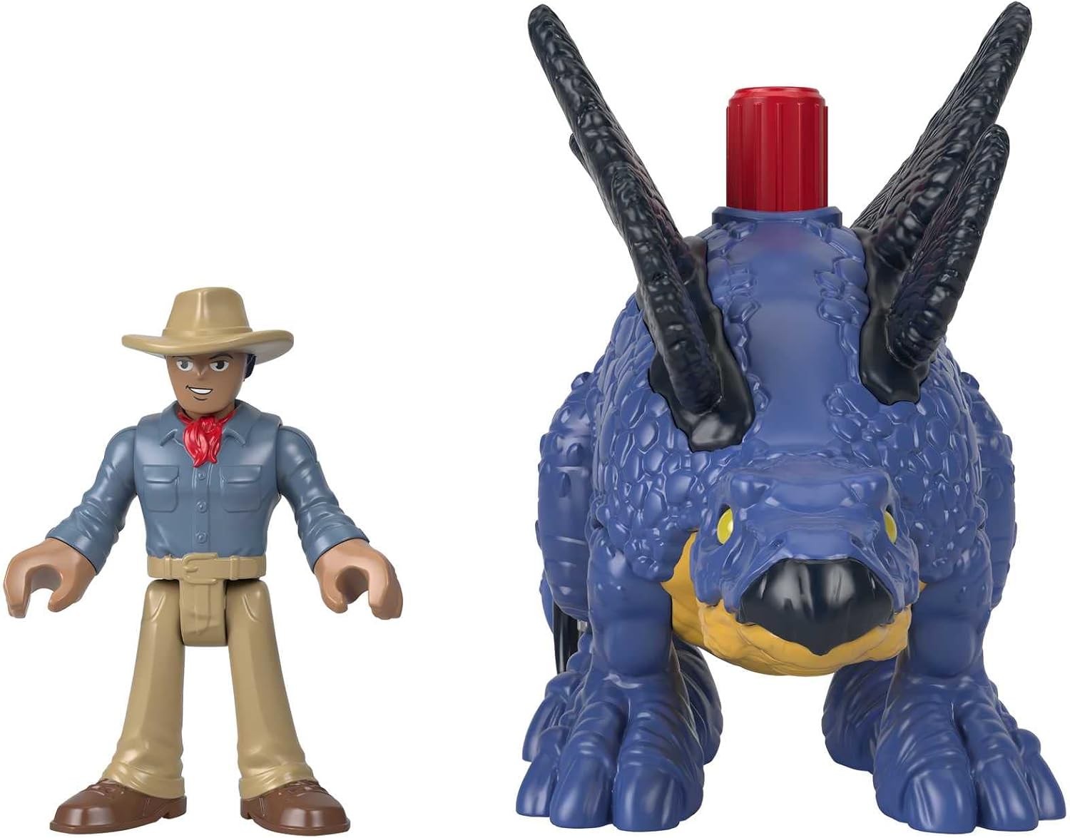 Fisher-Price Imaginext Jurassic World - Juego de figuras de dinosaurio de Estegosaurio y Dr. Alan Grant