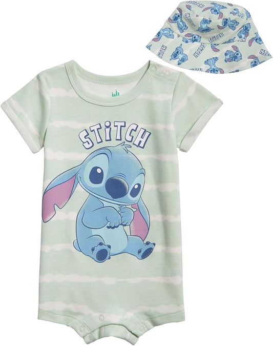 Disney Stitch - Mameluco para bebé y sombrero de sol