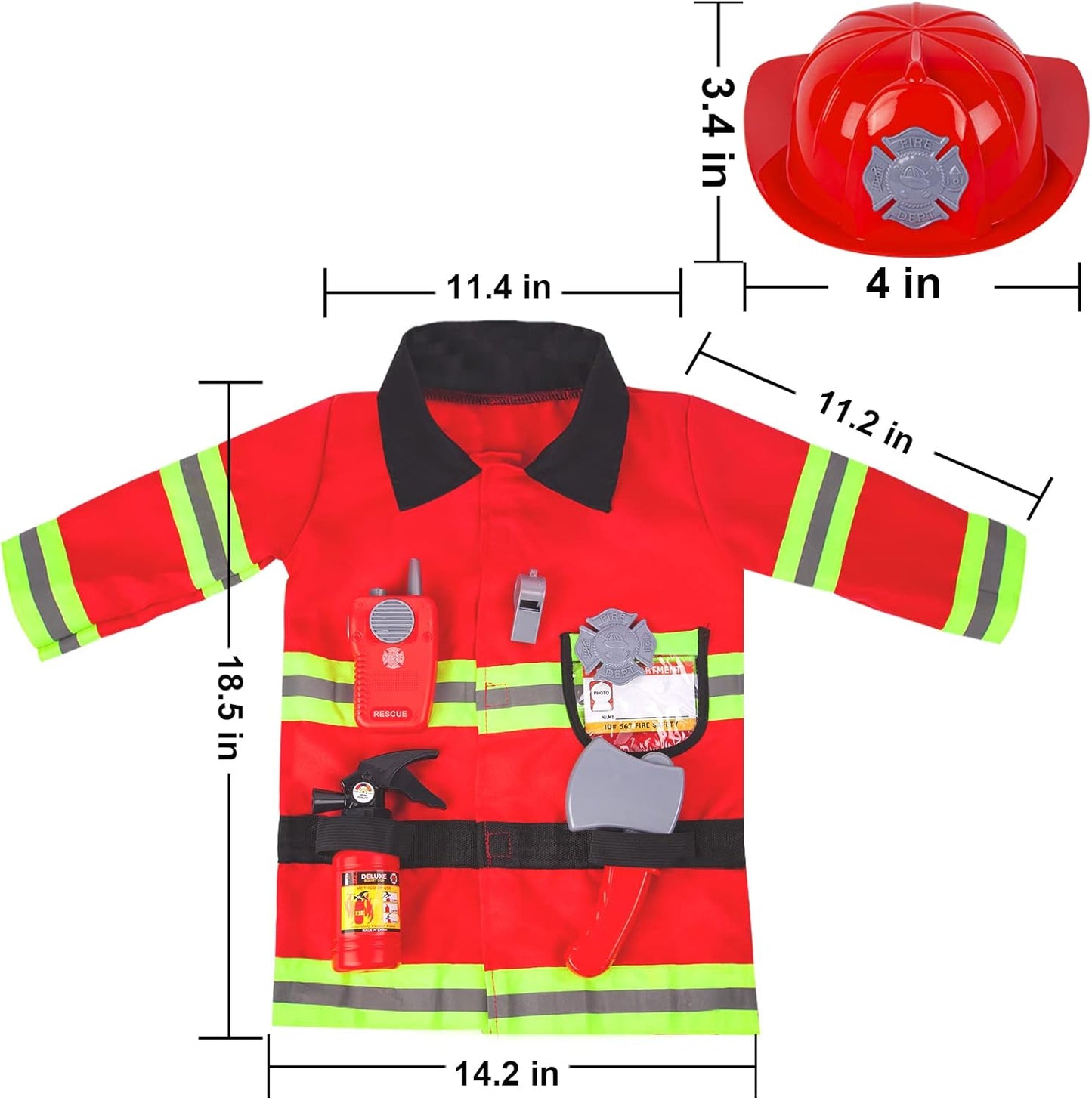 Disfraz de bombero juego de rol 3-5 Años