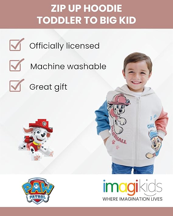 Paw Patrol Sudadera con capucha de forro polar con cremallera