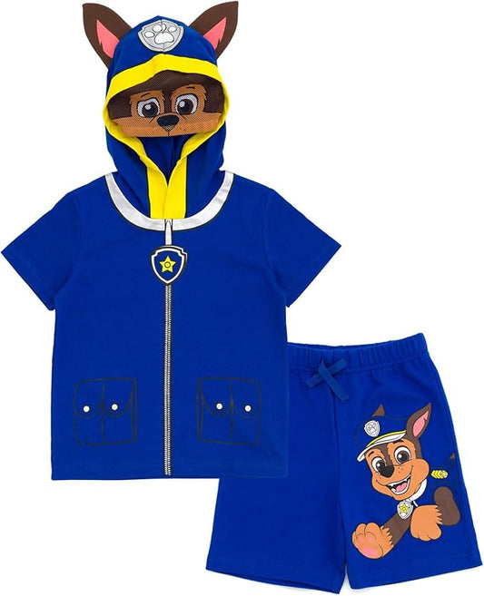 Paw Patrol Chase Skye Rubble Marshall - Conjunto de camiseta y pantalones cortos