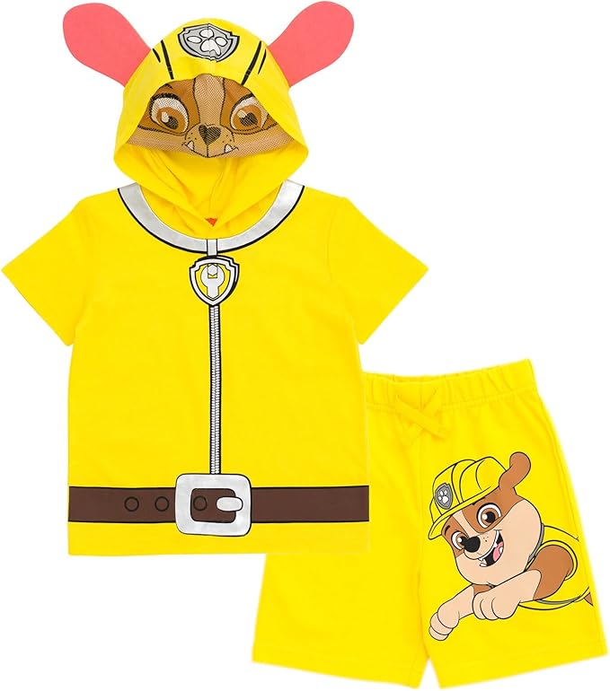 Paw Patrol Chase Skye Rubble Marshall - Conjunto de camiseta y pantalones cortos