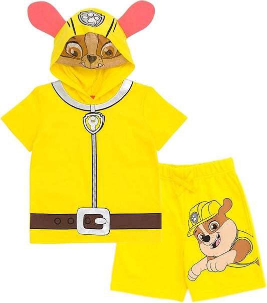 Paw Patrol Chase Skye Rubble Marshall - Conjunto de camiseta y pantalones cortos