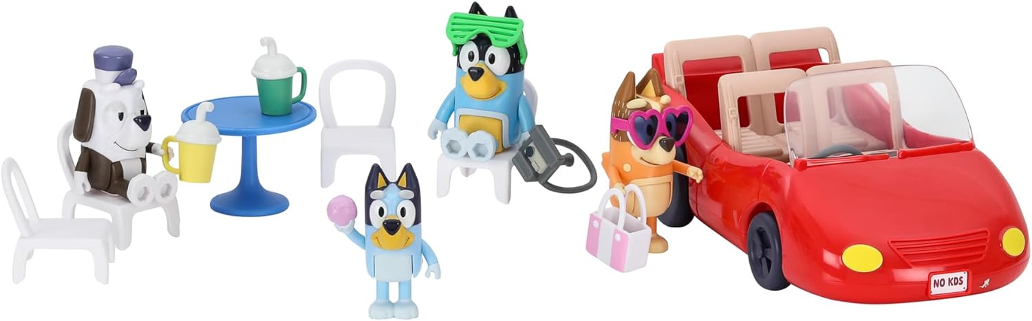 Bluey Convertible con paquete con 4 figuras 