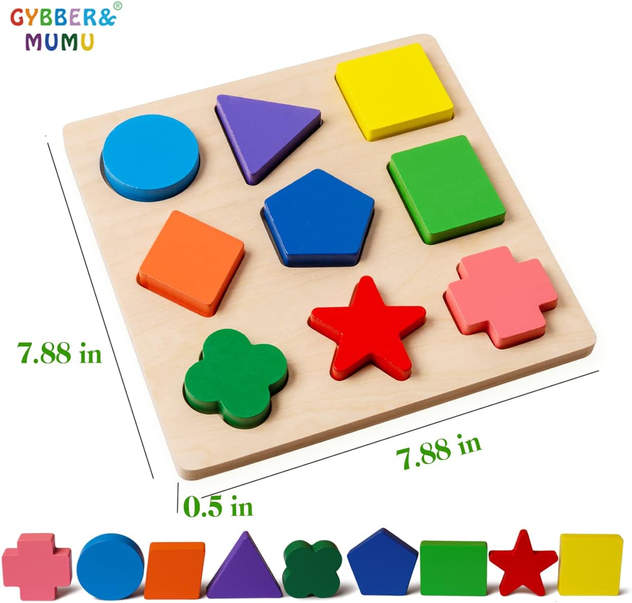 gybber & Mumu Preschool forma de madera Puzzle