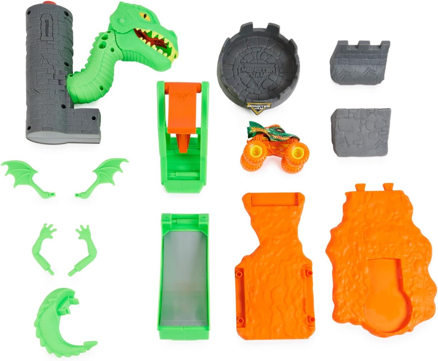 Monster Jam - Juego de dragón de duelo con exclusivo camión monstruo dragón a escala 1:64