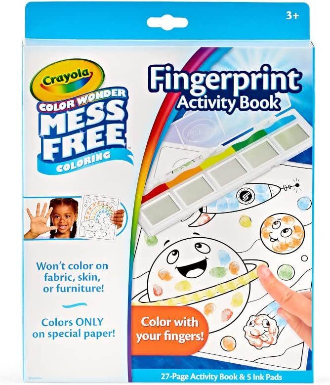 Crayola Color Wonder - Juego de actividades de pintura de tinta de huellas dactilares sin ensuciar