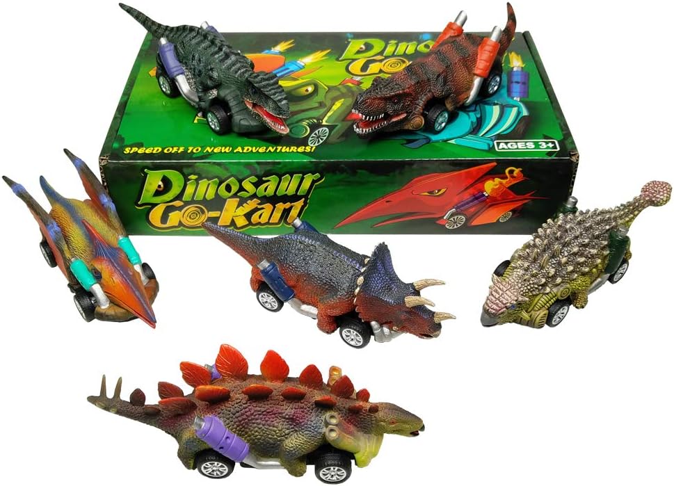 Coches de juguete de dinosaurio, paquete de 6