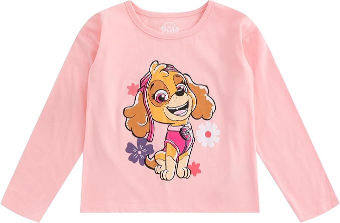 Paw Patrol Nickelodeon - Juego de camisa de manga larga de 3 piezas, chaleco con capucha y pantalones acampanados