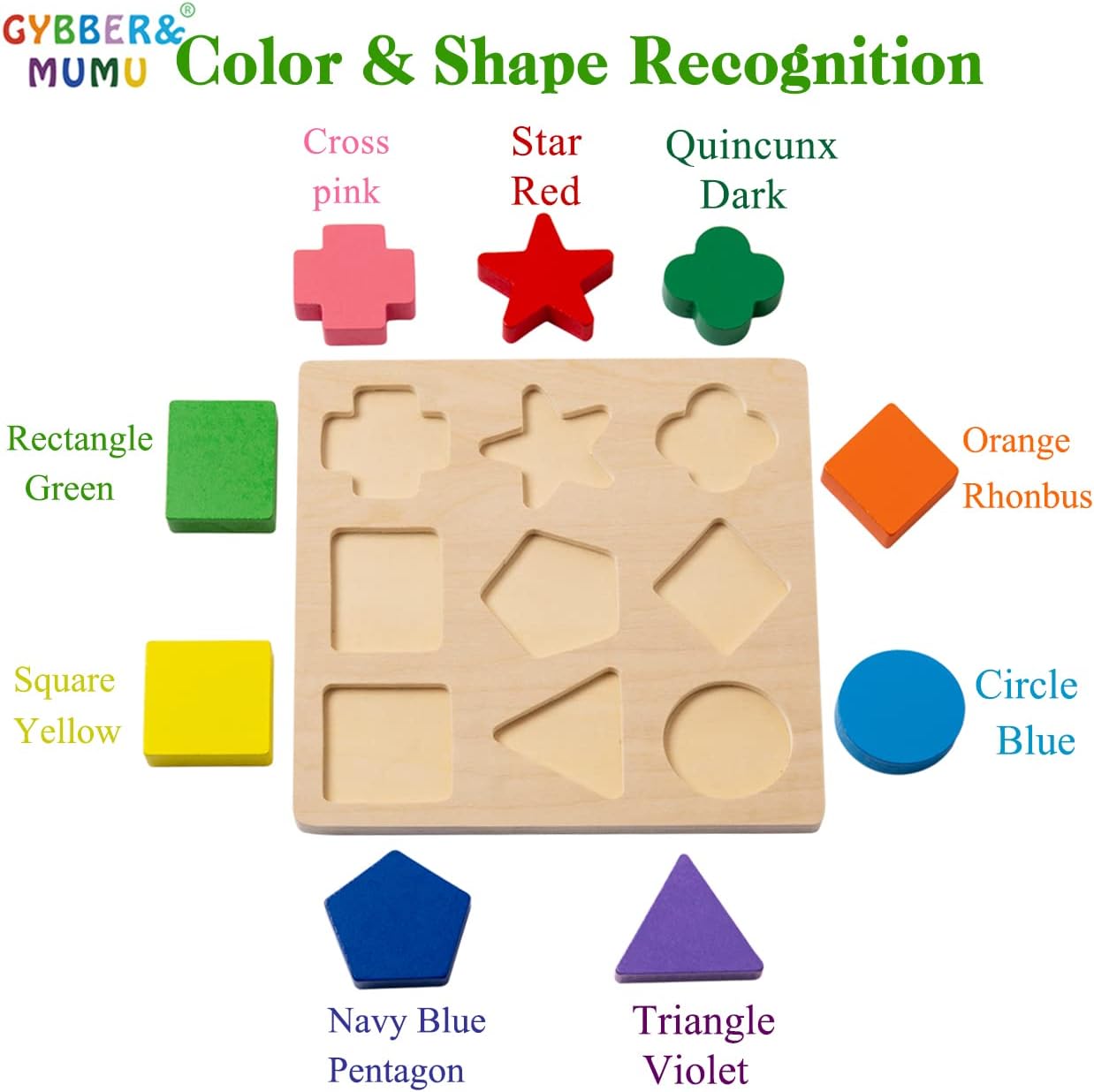 gybber & Mumu Preschool forma de madera Puzzle