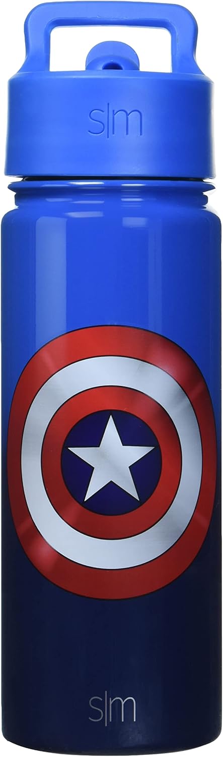 Simple Modern - Botella de agua de acero inoxidable Capitán América de Marvel