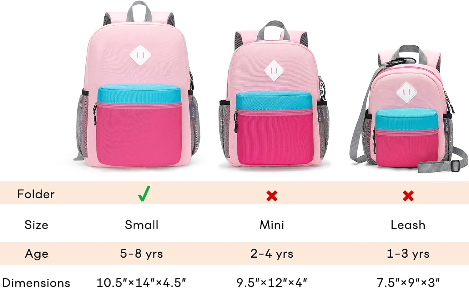 mibasies Mini Mochila con arnes 