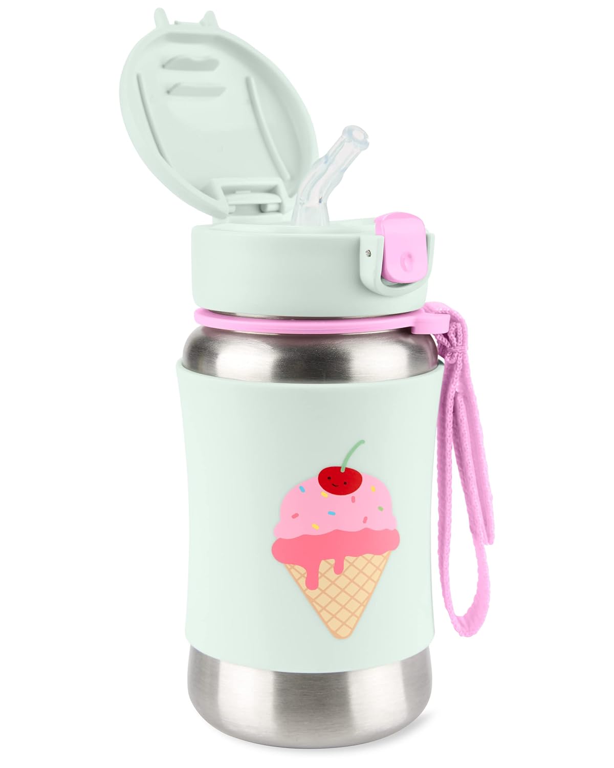 Skip Hop  botella con popote de acero inoxidable, helado