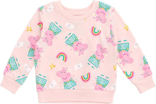 Peppa Pig Sudadera de felpa francesa para niñas pequeñas