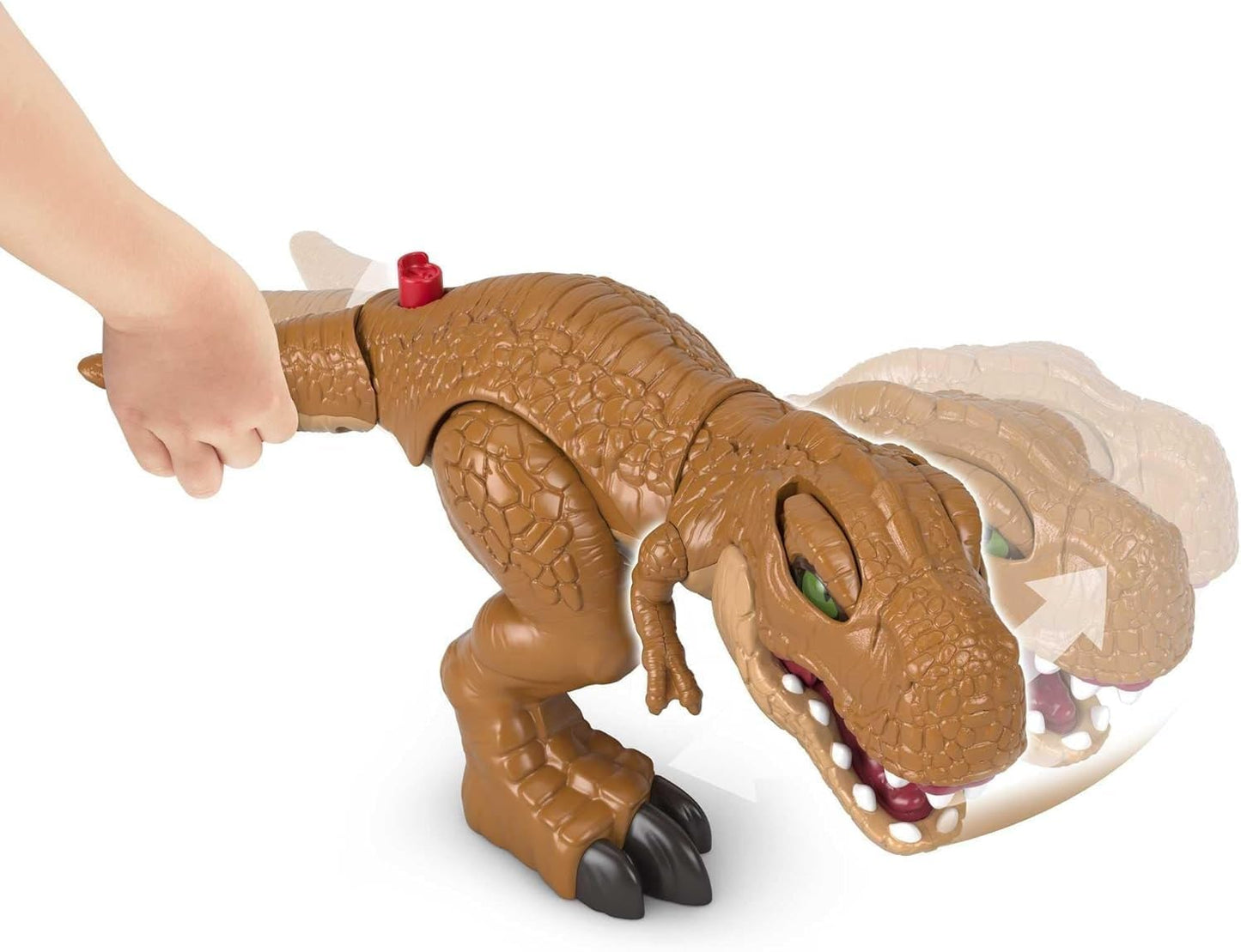 Fisher-Price Imaginext Jurassic World - Figura de dinosaurio Thrashin' Action T. rex con acción de morder