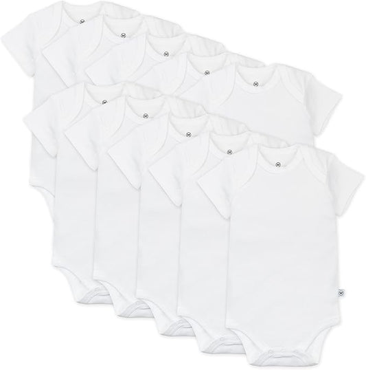 Bodys unisex HonestBaby de manga corta (paquete de 10)